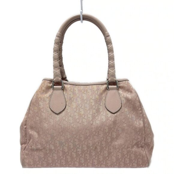 Auth DIOR/ChristianDior Lovely - Pink Nylon Leather Tote Bag - Picture 3 of 10